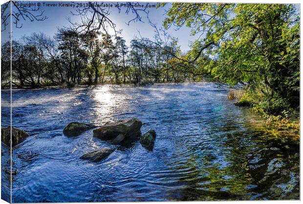 Misty River Lake District Canvas Print by Trevor Kersley RIP