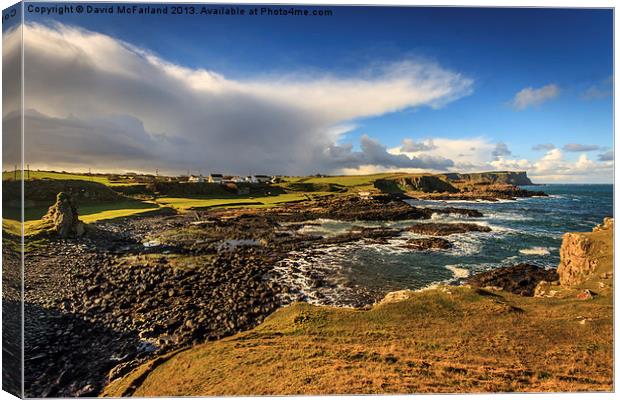 Dunseverick in the sunshine Canvas Print by David McFarland