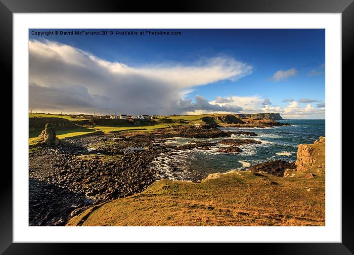 Dunseverick in the sunshine Framed Mounted Print by David McFarland
