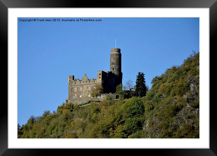 Maus Castle on the River Rhine. Framed Mounted Print by Frank Irwin