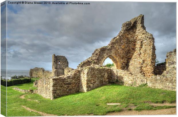 Hastings Castle East Sussex Canvas Print by Diana Mower