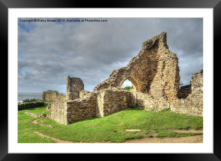 Hastings Castle East Sussex Framed Mounted Print by Diana Mower