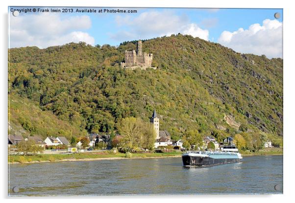 Maus Castle on the River Rhine. Acrylic by Frank Irwin