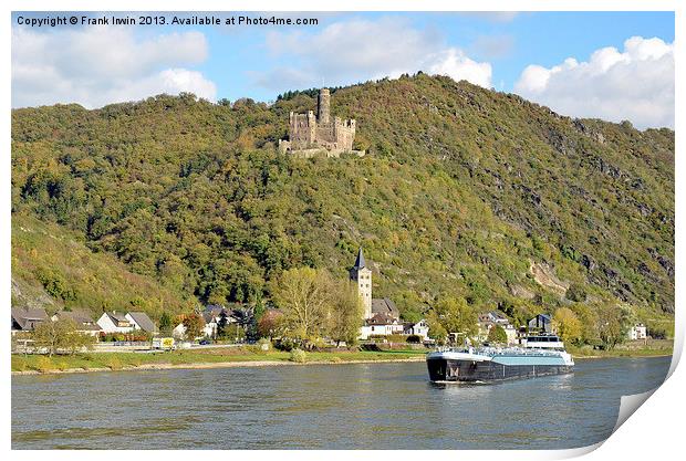 Maus Castle on the River Rhine. Print by Frank Irwin