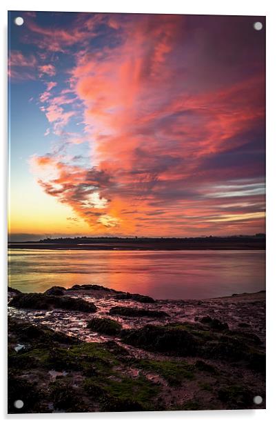 River Taw sunrise Acrylic by Dave Wilkinson North Devon Ph