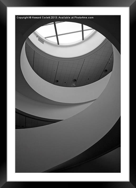 Liverpool staircase B&W Framed Mounted Print by Howard Corlett