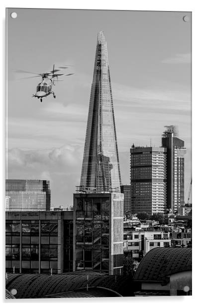 The Shard helicopter fly past Acrylic by Ian Jones