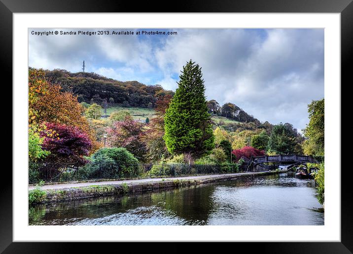 Park and Canal at Hebden Bridge Framed Mounted Print by Sandra Pledger