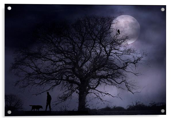 Midnight Walk Acrylic by Martin Maran