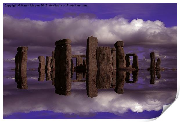 Stonehenge Reflections Print by Karen Magee