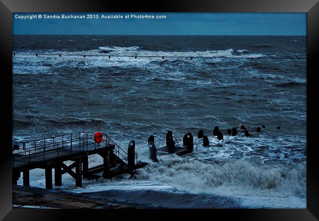 Rough Seas at Dawn Framed Print by Sandra Buchanan