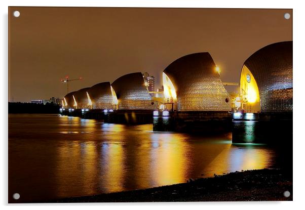 Thames Barrier, London, Acrylic by Robert Cane