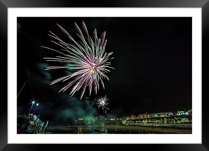 Broadstairs fireworks Framed Mounted Print by Thanet Photos