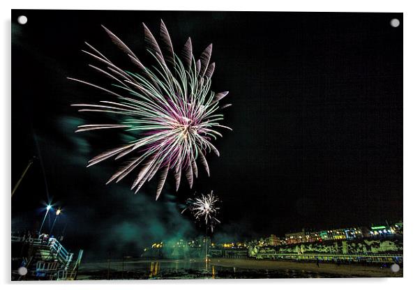 Broadstairs fireworks Acrylic by Thanet Photos