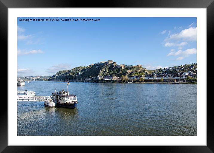 Ehrenbreitstein Fortress (German: Festung Ehrenbre Framed Mounted Print by Frank Irwin