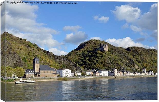 Burg Katz above St Goarshausen Canvas Print by Frank Irwin