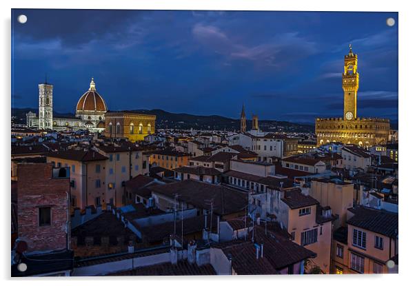 Florence Night Time Acrylic by mhfore Photography
