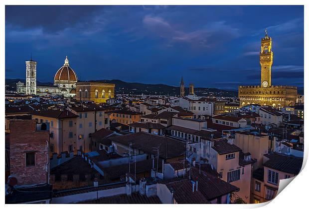 Florence Night Time Print by mhfore Photography
