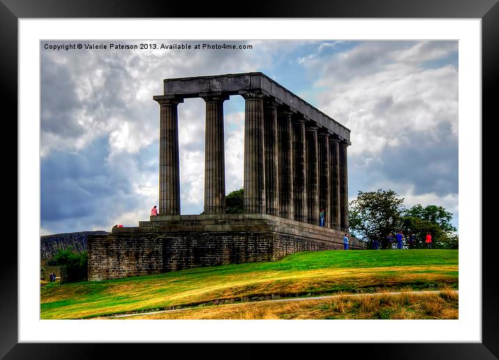 National Monument Edinburgh Framed Mounted Print by Valerie Paterson