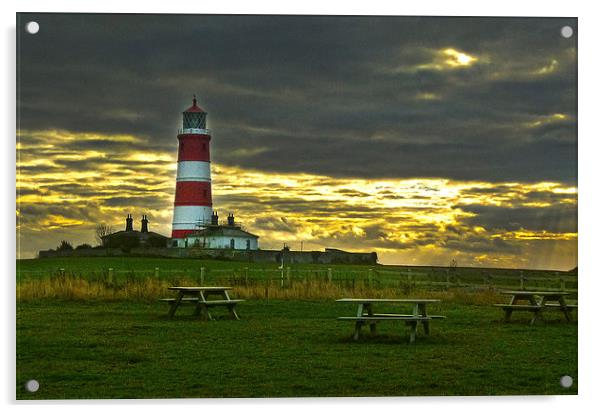 Happisburgh Lighthouse Acrylic by Simon Deacon