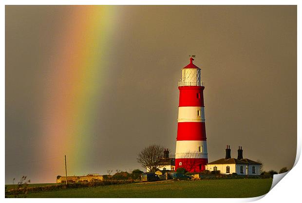 Lighthouse Under the Rainbow Print by Simon Deacon
