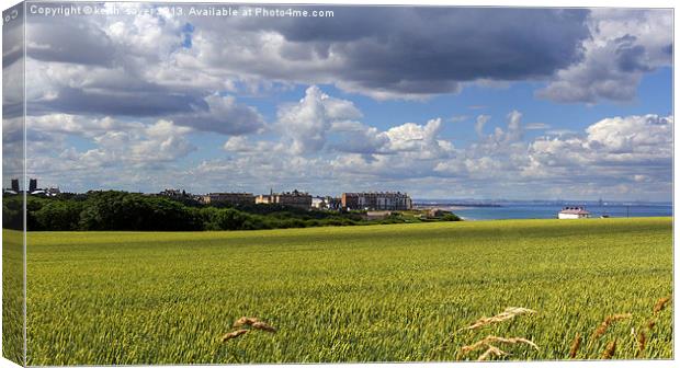 Beyond the fields to Saltburn Canvas Print by keith sayer