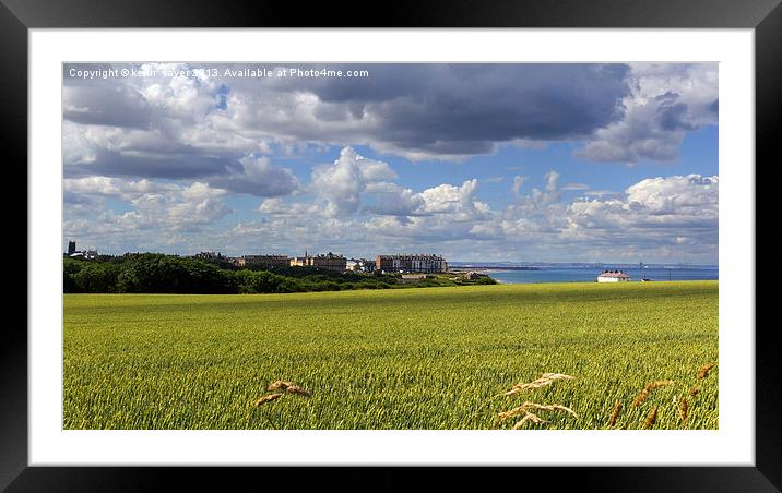 Beyond the fields to Saltburn Framed Mounted Print by keith sayer