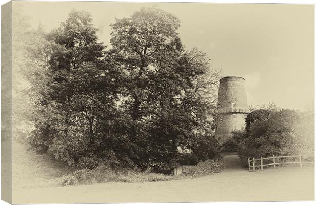 Little Cressingham Water mill in Sepia Canvas Print by Mark Bunning