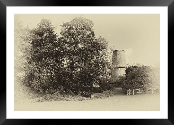 Little Cressingham Water mill in Sepia Framed Mounted Print by Mark Bunning