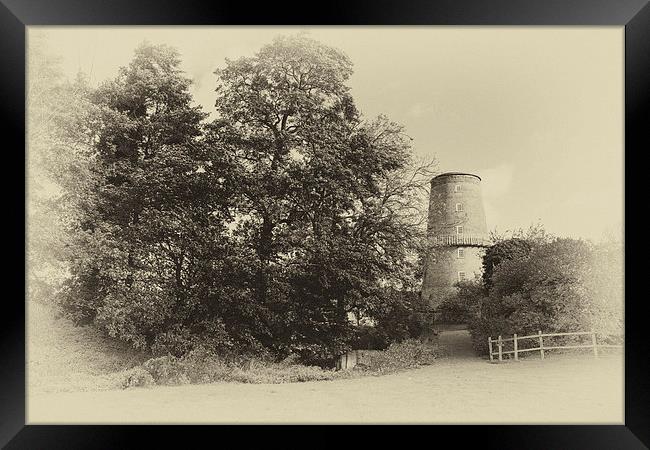 Little Cressingham Water mill in Sepia Framed Print by Mark Bunning