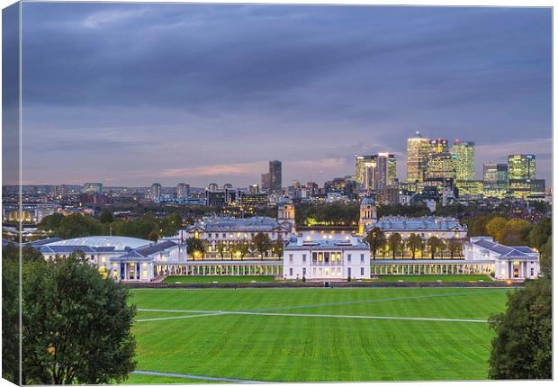 Greenwich and Canary Wharf Canvas Print by Jan Venter