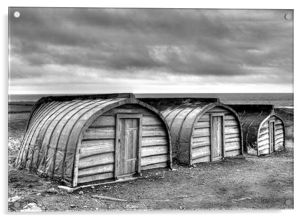 Lindisfarne Boat Huts Acrylic by Neil Young