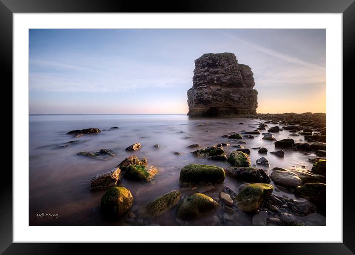 Marsden Rocks Framed Mounted Print by Neil Young