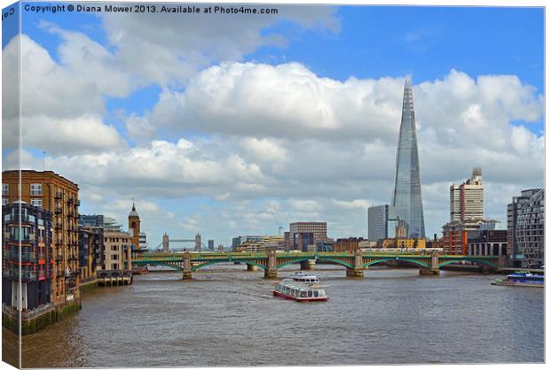 River Thames and London skyline Canvas Print by Diana Mower