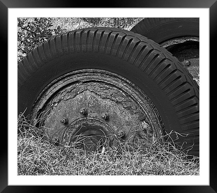 Abandoned Wheels Framed Mounted Print by Nige Morton