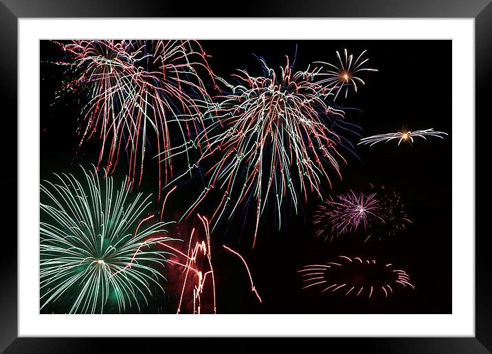 Fireworks Extravaganza 1 Framed Mounted Print by Steve Purnell
