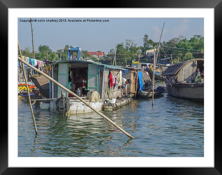 Life on the Mekong River Framed Mounted Print by colin chalkley