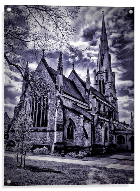 A stunning dramatic church view Acrylic by Craig Newman