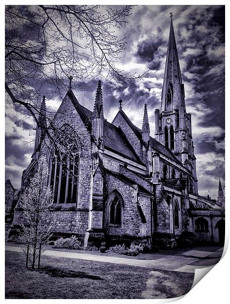 A stunning dramatic church view Print by Craig Newman