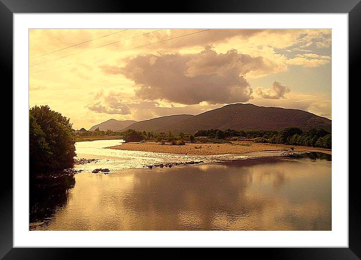River and the hills Framed Mounted Print by Bill Lighterness