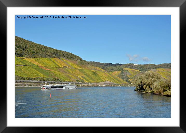 Cruising the Mid-River Rhine and vinyards Framed Mounted Print by Frank Irwin