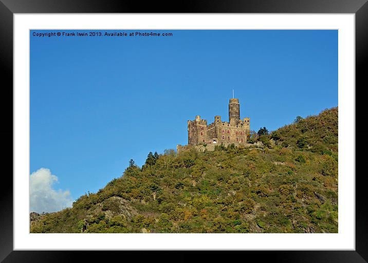 Maus Castle on the River Rhine. Framed Mounted Print by Frank Irwin