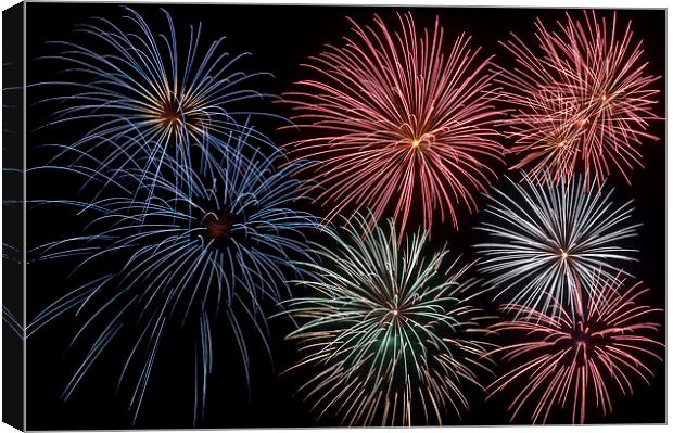 Fireworks Extravaganza 4 Canvas Print by Steve Purnell