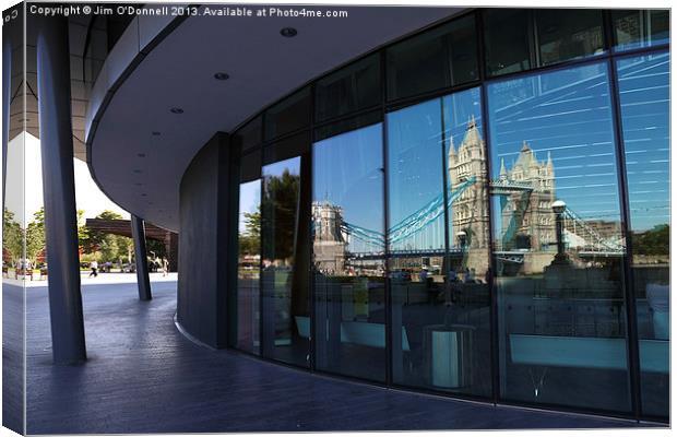 Tower Bridge reflection Canvas Print by Jim O'Donnell
