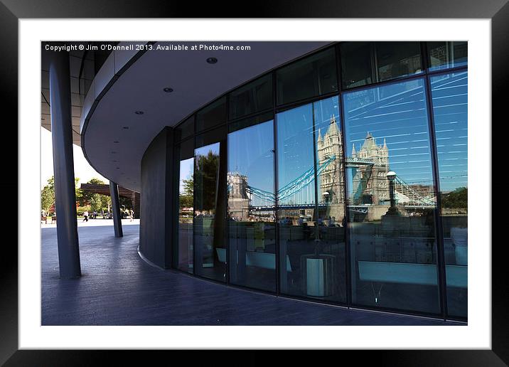 Tower Bridge reflection Framed Mounted Print by Jim O'Donnell