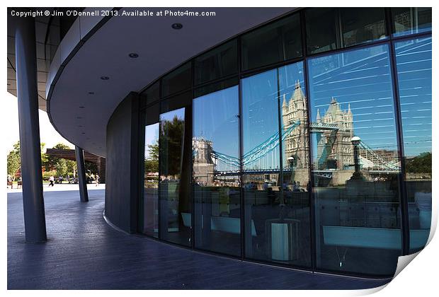 Tower Bridge reflection Print by Jim O'Donnell