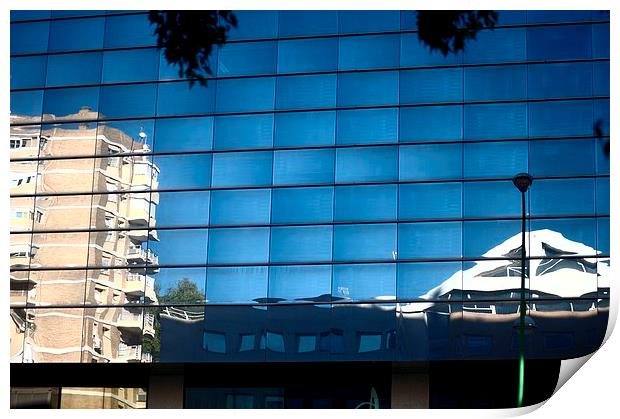 Reflection on a building Print by Jose Manuel Espigares Garc