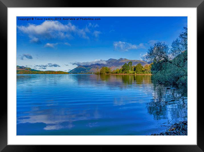 Derwentwater Lake District Framed Mounted Print by Trevor Kersley RIP