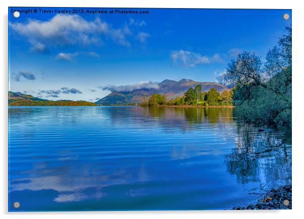 Derwentwater Lake District Acrylic by Trevor Kersley RIP