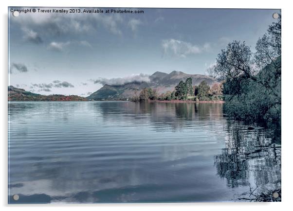 Derwentwater Lake District Acrylic by Trevor Kersley RIP